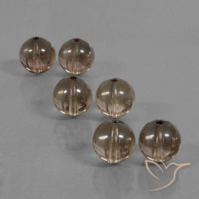 Smoky Quartz Gemstones in 10 mm (calibrated) Size for Sale, Smoky Quartz Stones in Hickory Brown Color