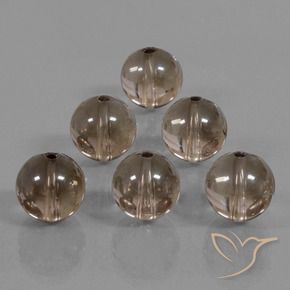 44.95 ctw Brown Smoky Quartz Stones, Natural Smoky Quartz in Drilled Sphere Shape for Sale
