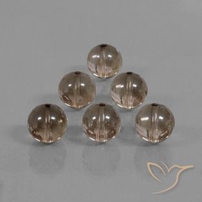 Smoky Quartz Gemstones in 10 mm (calibrated) Size for Sale, Smoky Quartz Stones in Hickory Brown Color