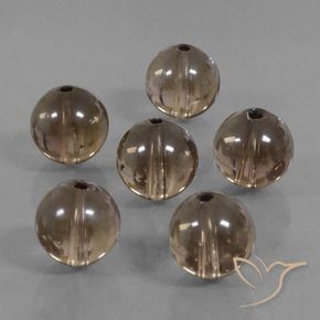44.29 ctw Brown Smoky Quartz Stones, Natural Smoky Quartz in Drilled Sphere Shape for Sale