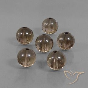 Smoky Quartz Gemstones in 10 mm (calibrated) Size for Sale, Smoky Quartz Stones in Medium-Dark Brown Color