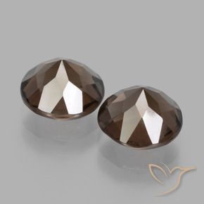 Smoky Quartz Gemstones in 8 mm (calibrated) Size for Sale, Smoky Quartz Stones in Medium Brown Color