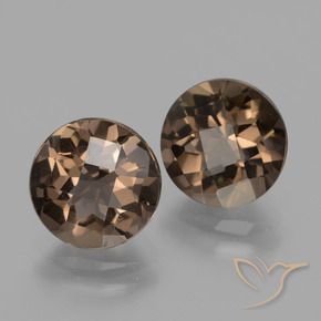 3.71 ctw Brown Smoky Quartz Stones, Natural Smoky Quartz in Round Checkerboard Shape for Sale