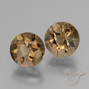 3.83 ctw Brown Smoky Quartz Stones, Natural Smoky Quartz in Round Checkerboard Shape for Sale