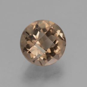 Коричневый Дымчатый Кварц Камень - 2ct Круглая Шахматная Огранка (ID: 428129)