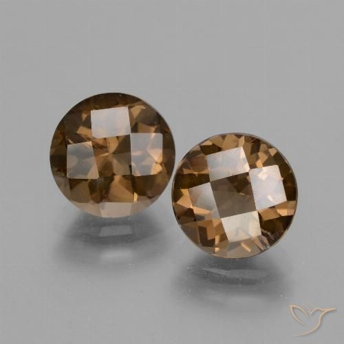 3.37ctw Natural Medium-Dark Brown Smoky Quartz, Round, VS