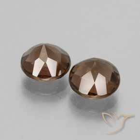 Smoky Quartz Gemstones in 8 mm (calibrated) Size for Sale, Smoky Quartz Stones in Medium Brown Color