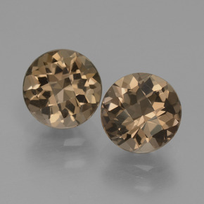 Marrón cálido Cuarzo Ahumado Gema - 1.9ct Tablero de Ajedrez Redondo (ID: 428210)