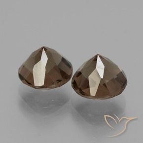 Smoky Quartz Gemstones in 8 mm (calibrated) Size for Sale, Smoky Quartz Stones in Hickory Brown Color