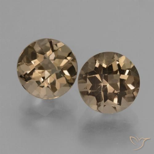 3.53ctw Natural Medium-Light Brown Smoky Quartz, Round, VS