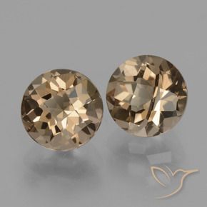 3.53 ctw Brown Smoky Quartz Stones, Natural Smoky Quartz in Round Checkerboard Shape for Sale