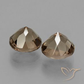 Smoky Quartz Gemstones in 8 mm (calibrated) Size for Sale, Smoky Quartz Stones in Medium-Light Brown Color