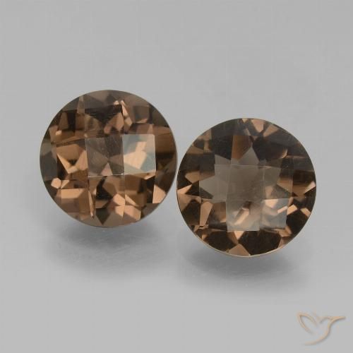 3.21ctw Natural Gingerbread Brown Smoky Quartz, Round, VS