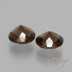 Smoky Quartz Gemstones in 8 mm (calibrated) Size for Sale, Smoky Quartz Stones in Gingerbread Brown Color