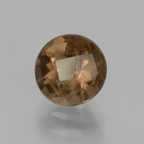 1.98 ct Brown Smoky Quartz Stone, Natural Smoky Quartz in Round Checkerboard Shape for Sale