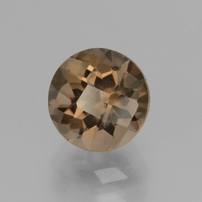 2.02 ct Brown Smoky Quartz Stone, Natural Smoky Quartz in Round Checkerboard Shape for Sale