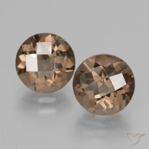 3.81ctw Natural Gingerbread Brown Smoky Quartz, Round, VS