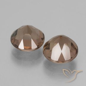 Smoky Quartz Gemstones in 8 mm (calibrated) Size for Sale, Smoky Quartz Stones in Gingerbread Brown Color