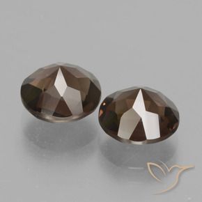 Smoky Quartz Gemstones in 8 mm (calibrated) Size for Sale, Smoky Quartz Stones in Hickory Brown Color