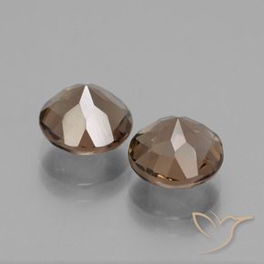 Smoky Quartz Gemstones in 8 mm (calibrated) Size for Sale, Smoky Quartz Stones in Medium Brown Color