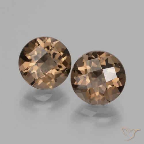 3.63ctw Natural Medium Brown Smoky Quartz, Round, VS