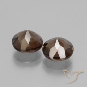 Smoky Quartz Gemstones in 8 mm (calibrated) Size for Sale, Smoky Quartz Stones in Hickory Brown Color