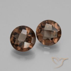 3.49 ctw Brown Smoky Quartz Stones, Natural Smoky Quartz in Round Checkerboard Shape for Sale