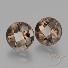 3.72 ctw Brown Smoky Quartz Stones, Natural Smoky Quartz in Round Checkerboard Shape for Sale