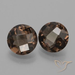 2.80 ctw Brown Smoky Quartz Stones, Natural Smoky Quartz in Round Checkerboard Shape for Sale