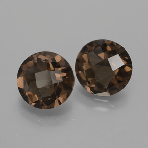 3.08 ctw Brown Smoky Quartz Stones, Natural Smoky Quartz in Round Checkerboard Shape for Sale