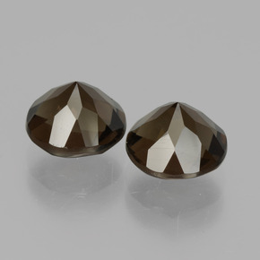 Smoky Quartz Gemstones in 8 mm (calibrated) Size for Sale, Smoky Quartz Stones in Dark Brown Color