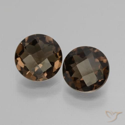3.21ctw Natural Dark Brown Smoky Quartz, Round, VS