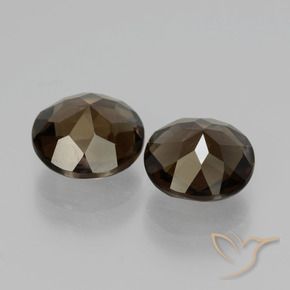Smoky Quartz Gemstones in 8 mm (calibrated) Size for Sale, Smoky Quartz Stones in Dark Brown Color