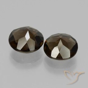Smoky Quartz Gemstones in 8 mm (calibrated) Size for Sale, Smoky Quartz Stones in Umber Brown Color