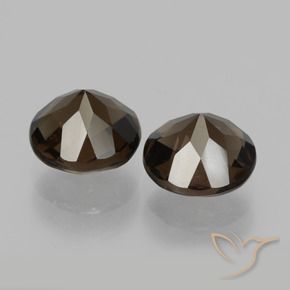 Smoky Quartz Gemstones in 8 mm (calibrated) Size for Sale, Smoky Quartz Stones in Hickory Brown Color