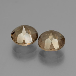 Smoky Quartz Gemstones in 8 mm (calibrated) Size for Sale, Smoky Quartz Stones in Medium-Dark Brown Color