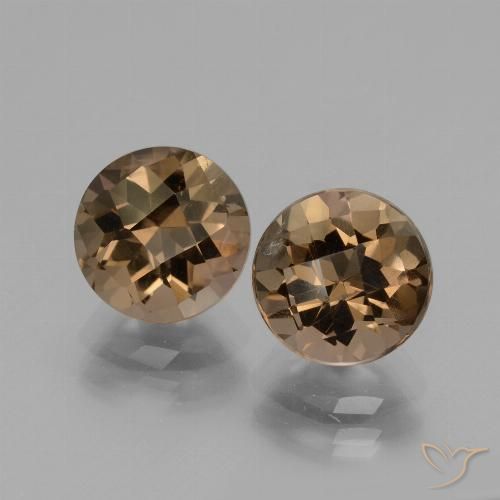 3.70ctw Natural Medium Brown Smoky Quartz, Round, VS