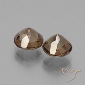 Smoky Quartz Gemstones in 8 mm (calibrated) Size for Sale, Smoky Quartz Stones in Medium Brown Color