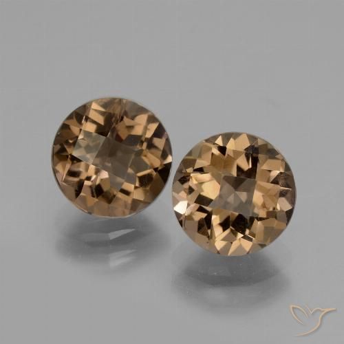 3.59ctw Natural Chocolate Brown Smoky Quartz, Round, VS