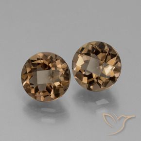 3.59 ctw Brown Smoky Quartz Stones, Natural Smoky Quartz in Round Checkerboard Shape for Sale