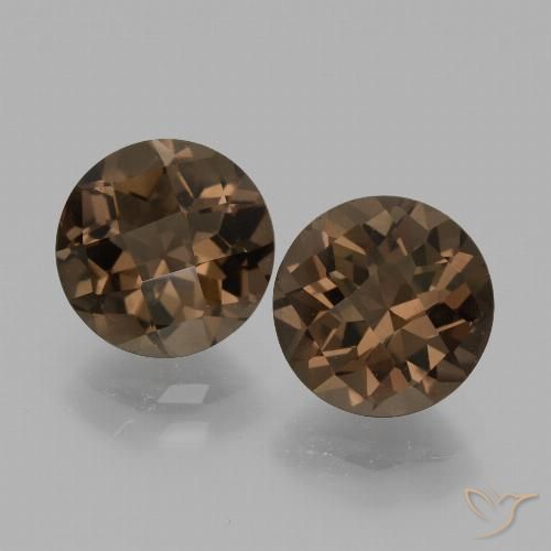3.67ctw Natural Medium Brown Smoky Quartz, Round, VVS-VS