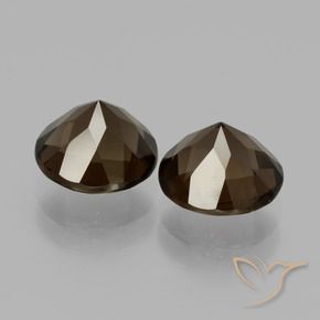 Smoky Quartz Gemstones in 8 mm (calibrated) Size for Sale, Smoky Quartz Stones in Umber Brown Color