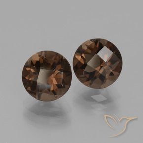 3.69 ctw Brown Smoky Quartz Stones, Natural Smoky Quartz in Round Checkerboard Shape for Sale