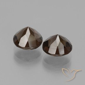 Smoky Quartz Gemstones in 8 mm (calibrated) Size for Sale, Smoky Quartz Stones in Dark Brown Color