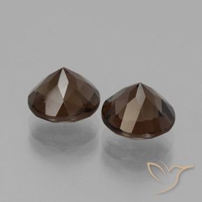 Smoky Quartz Gemstones in 8 mm (calibrated) Size for Sale, Smoky Quartz Stones in Umber Brown Color