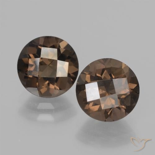 3.64ctw Natural Dark Brown Smoky Quartz, Round, VS