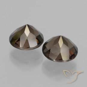 Smoky Quartz Gemstones in 8 mm (calibrated) Size for Sale, Smoky Quartz Stones in Dark Brown Color