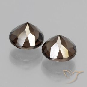 Smoky Quartz Gemstones in 8 mm (calibrated) Size for Sale, Smoky Quartz Stones in Dark Blue Color