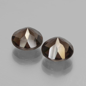 Smoky Quartz Gemstones in 8 mm (calibrated) Size for Sale, Smoky Quartz Stones in Medium Brown Color