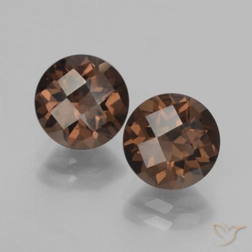 3.70ctw Natural Hickory Brown Smoky Quartz, Round, VS
